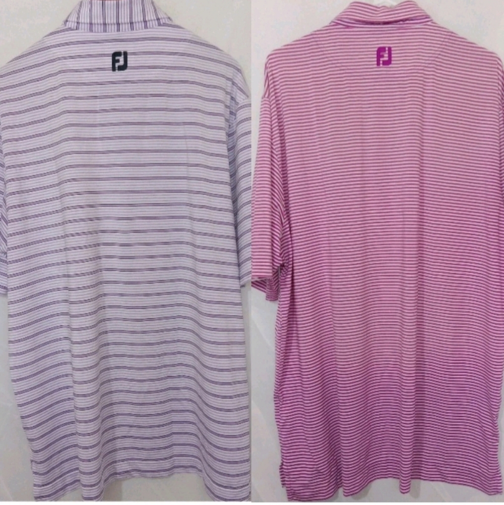 FootJoy Golf Polo Shirts Men’s XL Bundle Stripe Short Sleeve Stretch Performance - Picture 2 of 12
